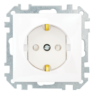 Фотография товара 'Bylectrica Механизм розетки с заземляющим контактом со шторкой, серия СТИЛЬ, РС16-529'