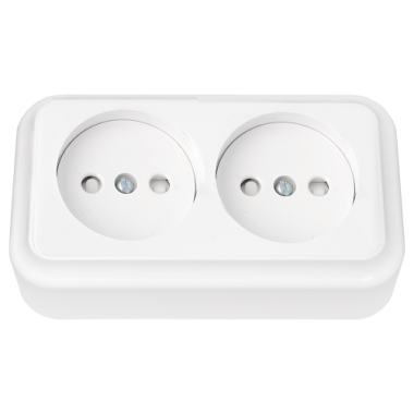 Фотография товара 'Bylectrica Розетка 2-местная ОУ со шторкой, серия ПРАЛЕСКА, РА16-273'