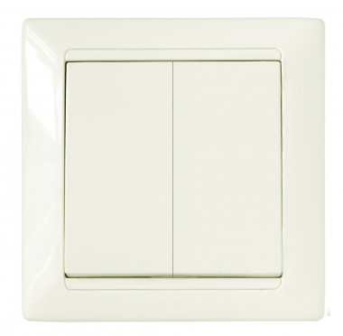 Фотография товара 'Bylectrica Выключатель 2-клавишный СУ, серия СТИЛЬ, С510-803 бежевый'