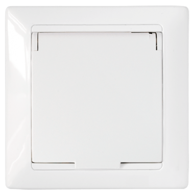 Фотография товара 'Bylectrica Розетка 1-местная СУ с заземляющим контактом со шторкой с крышкой, серия СТИЛЬ, РС16-364'