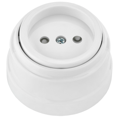 Фотография товара 'Bylectrica Розетка 1-местная без заземляющего контакта со шторками 16А ОУ, серия РЕТРО, РА16-0205'