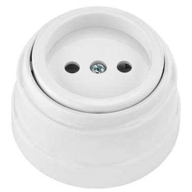 Фотография товара 'Bylectrica Розетка 1-местная без заземляющего контакта 16А ОУ, серия РЕТРО, РА16-0201'