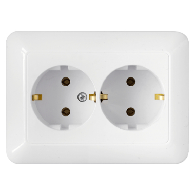 Фотография товара 'Bylectrica Розетка 2-местная СУ с заземляющим контактом, серия ПАРИТЕТ, РС16-484'