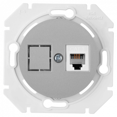 Фотография товара 'Bylectrica Механизм телефонной розетки 1-местной, СУ, серия ПРОВАНС, ТР4-6301 серебро'