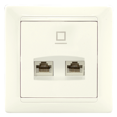 Фотография товара 'Bylectrica Розетка компьютерная 2-местная, серия СТИЛЬ, РК216-014 бежевый'