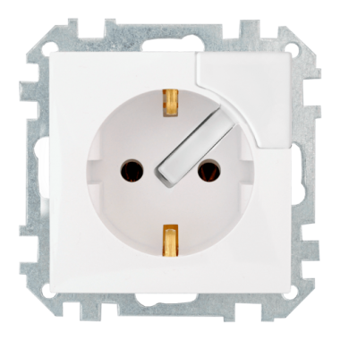 Фотография товара 'Bylectrica Механизм розетки с заземляющим контактом с выталкивателем вилки, серия СТИЛЬ, РС16-539'
