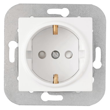 Фотография товара 'Bylectrica Механизм розетки с заземляющим контактом со шторками, серия УЮТ, РС16-532'