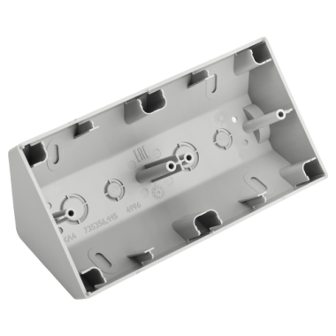 Фотография товара 'Bylectrica Коробка угловая 2-местная для установки выключателя и розетки, серия СТИЛЬ, КУ-442 серый'