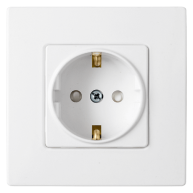 Фотография товара 'Bylectrica Розетка 1-местная СУ с заземляющим контактом со шторкам, серия МАСТЕР, РС16-0006'