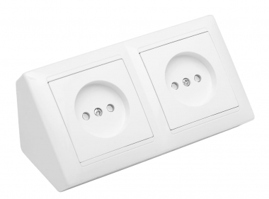 Фотография товара 'Bylectrica Блок угловой 2-ух местной розетки со шторкой, серия СТИЛЬ, РА16-755'