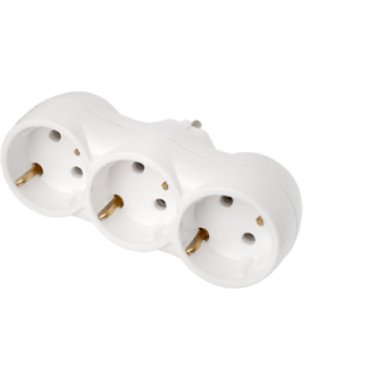 Фотография товара 'Bylectrica Разветвитель трехместный (прямой) с заземляющим контактом, РВ16-375'