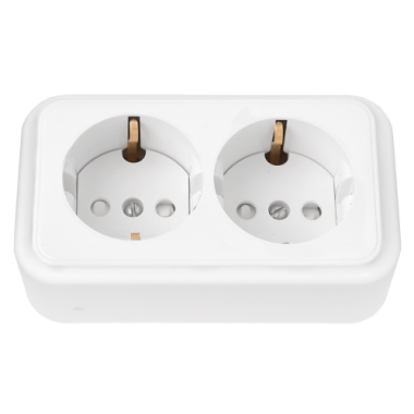 Фотография товара 'Bylectrica Розетка 2-местная ОУ с заземляющим контактом со шторкой, серия ПРАЛЕСКА, РА16-274'