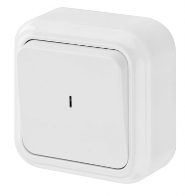 Фотография товара 'Bylectrica Выключатель 1-клавишный ОУ (6 А) с подсветкой, серия ПРАЛЕСКА, А110-214'