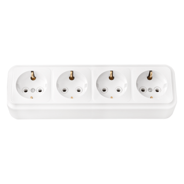 Фотография товара 'Bylectrica Розетка 4-местная ОУ с заземляющим контактом, серия ПРАЛЕСКА, РА16-266'