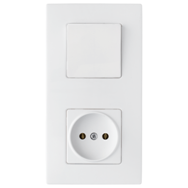 Фотография товара 'Bylectrica Блок 1 выключатель + розетка скрытой установки, серия МАСТЕР, В-РЦ-7011'