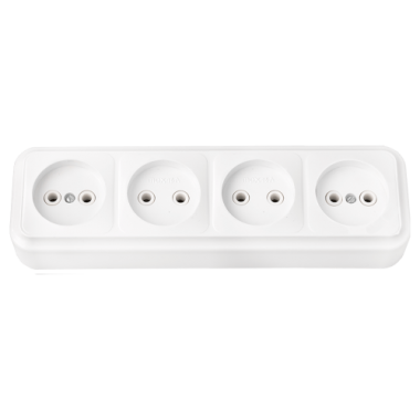 Фотография товара 'Bylectrica Розетка 4-местная ОУ, серия ПРАЛЕСКА, РА16-264'