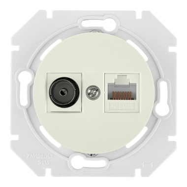 Фотография товара 'Bylectrica Механизм компьютерной розетки +ТВ, СУ, серия ПРОВАНС, ТК-6351 бежевый'