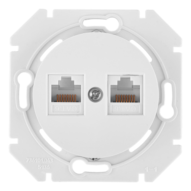 Фотография товара 'Bylectrica Механизм компьютерной розетки 2-местной кат 6е, СУ, серия ПРОВАНС, РК216-6312'