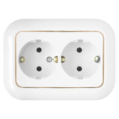 Фотография товара 'Bylectrica Розетка 2-местная СУ с заземляющим контактом, серия ГАРМОНИЯ ЛЮКС, РС16-239 з'