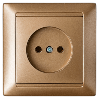 Фотография товара 'Bylectrica Розетка 1-местная СУ без заземляющего контакта, серия СТИЛЬ, РС16-305 бронза'