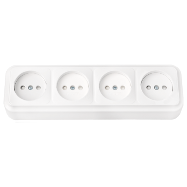 Фотография товара 'Bylectrica Розетка 4-местная ОУ со шторкой, серия ПРАЛЕСКА, РА16-277'