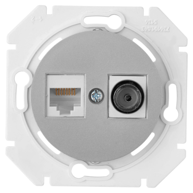 Фотография товара 'Bylectrica Механизм компьютерной розетки +ТВ, СУ, серия ПРОВАНС, ТК-6351 серебро'