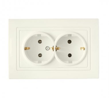 Фотография товара 'Bylectrica Розетка 2-местная СУ с заземляющим контактом, серия УЮТ, РС16-348 бежевый'