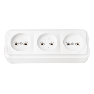 Фотография товара 'Bylectrica Розетка 3-местная ОУ, серия ПРАЛЕСКА, РА16-263'