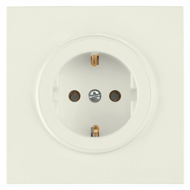 Фотография товара 'Bylectrica Розетка 1-местная СУ с заземляющим контактом, серия ПРОВАНС квадрат, РС16-0302 бежевый'