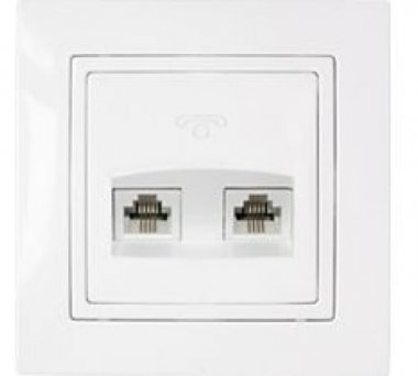 Фотография товара 'Bylectrica Розетка телефонная 2 гнезда, серия УЮТ, ТР24-054'