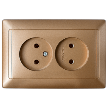 Фотография товара 'Bylectrica Розетка 2-местная СУ, серия СТИЛЬ, РС16-307 бронза'