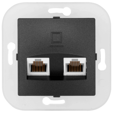 Фотография товара 'Bylectrica Механизм компьютерной розетки 2-местной, серия УЮТ, РК216-011 графит'