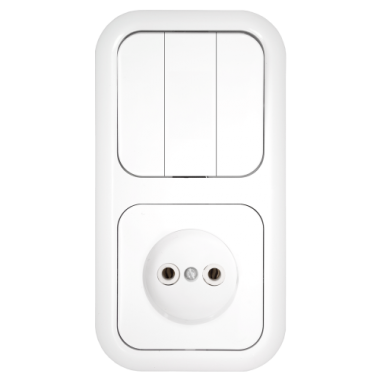 Фотография товара 'Bylectrica Блок 3 выключателя + розетка СУ, серия ГАРМОНИЯ, 3В-РЦ-661'