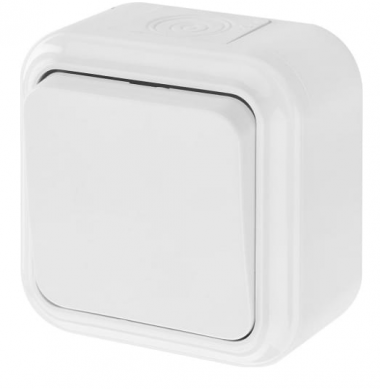 Фотография товара 'Bylectrica Выключатель 1-клавишный ОУ IP54, серия ПРАЛЕСКА АКВА, А16-222'