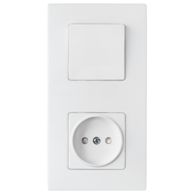 Фотография товара 'Bylectrica Блок (1 выключатель + розетка со шторкой) СУ серия МАСТЕР, В-РЦ-7015'