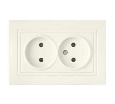 Фотография товара 'Bylectrica Розетка 2-местная СУ, серия УЮТ, бРС16-343 бежевый'