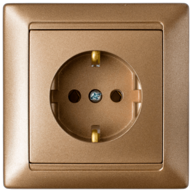 Фотография товара 'Bylectrica Розетка 1-местная СУ с заземляющим контактом, серия СТИЛЬ, РС16-306 бронза'