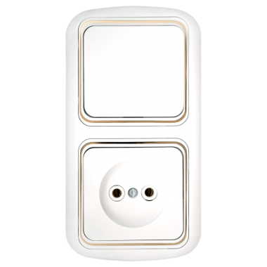 Фотография товара 'Bylectrica Блок 1 выключатель + розетка скрытой установки, серия ГАРМОНИЯ ЛЮКС, В-РЦ-533 з'