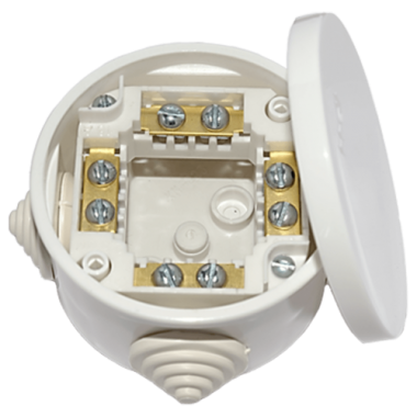 Фотография товара 'Bylectrica Коробка с клеммными колодками для открытой проводки IP44 (?74, h 43,5 мм), КМ-223'