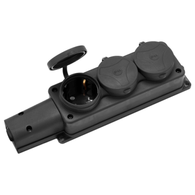 Фотография товара 'Bylectrica Розетка 3-местная, штепсельная, с контактом заземления, переносная, каучук IP44, Р16-9164'