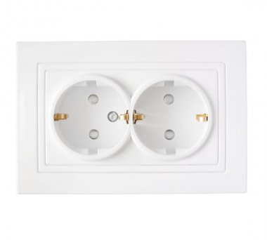 Фотография товара 'Bylectrica Розетка 2-местная СУ с заземляющим контактом со шторками, серия УЮТ, РС16-350'