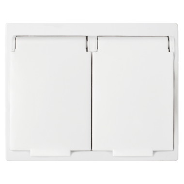 Фотография товара 'Bylectrica Розетка 2-местная СУ с заземляющим контактом IP44, серия МАСТЕР, РС16-0044'