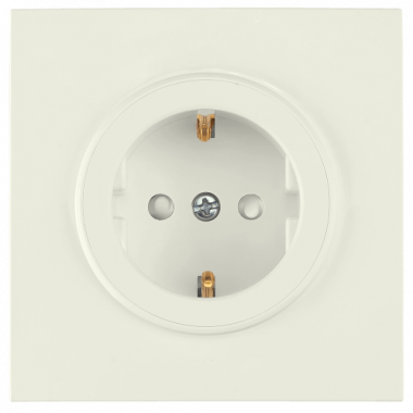 Фотография товара 'Bylectrica Розетка 1-местная СУ с заземляющим контактом со шторкой, серия ПРОВАНС квадрат, РС16-0306 бежевый'