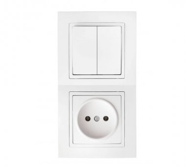 Фотография товара 'Bylectrica Блок 2 выключателя + розетка СУ, серия УЮТ, 2В-РЦ-727'