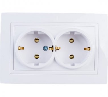 Фотография товара 'Bylectrica Розетка 2-местная СУ с заземляющим контактом, серия УЮТ, РС16-348'