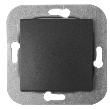 Фотография товара 'Bylectrica Механизм 2-клавишного выключателя, серия УЮТ, С510-551 графит'