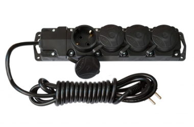 Фотография товара 'Bylectrica Удлинитель 4-местный с заземляющим контактом каучук IP 44, У16-466 1.7м'