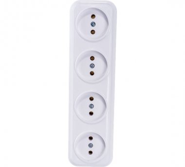 Фотография товара 'Bylectrica Розетка 4-местная ОУ, серия ВАРИАНТ, РА16-0181'