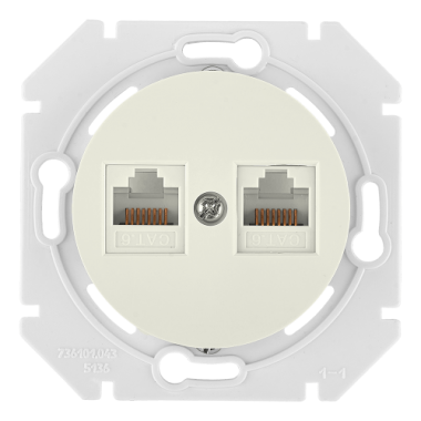 Фотография товара 'Bylectrica Механизм компьютерной розетки 2-местной кат 6е, СУ, серия ПРОВАНС, РК216-6312 бежевый'