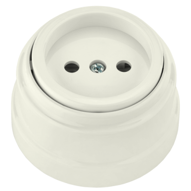 Фотография товара 'Bylectrica Розетка 1-местная без заземляющего контакта 16А ОУ, серия РЕТРО, РА16-0201 бежевый'